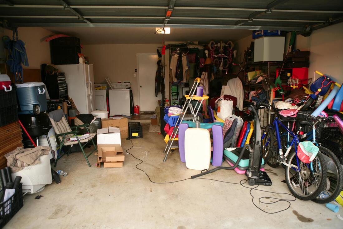 a garage storage room with lots of stuff